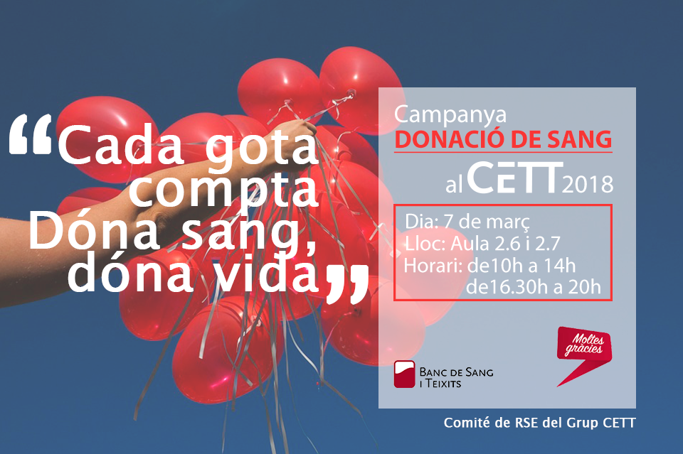 Fotografia de: Cada gota compta! Campanya de Donació de Sang al CETT | CETT